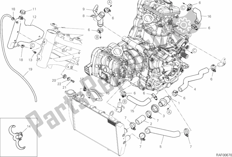 Tutte le parti per il Circuito Di Raffreddamento del Ducati Multistrada 950 S Thailand 2019